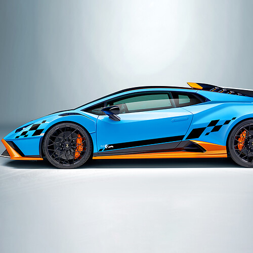 Adesivo in vinile a scacchi per fiancata con bandiera a quadri per Lamborghini STO
