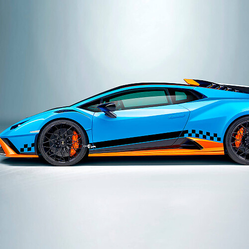 Adesivo in vinile laterale a scacchi con bandiera a quadretti per Lamborghini STO
 1