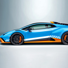 Adesivo in vinile a scacchi con bandiera laterale per Lamborghini STO
 2
