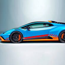 Adesivo in vinile laterale a scacchi con bandiera a quadretti per Lamborghini STO
 3