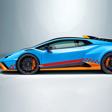 Adesivo in vinile a scacchi con bandiera laterale per Lamborghini STO
 3