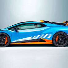 Adesivo in vinile a strisce a scacchi con bandiera laterale per Lamborghini STO
 2