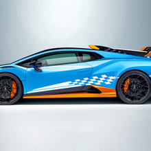 Adesivo in vinile a strisce a scacchi con bandiera laterale per Lamborghini STO 2
 2