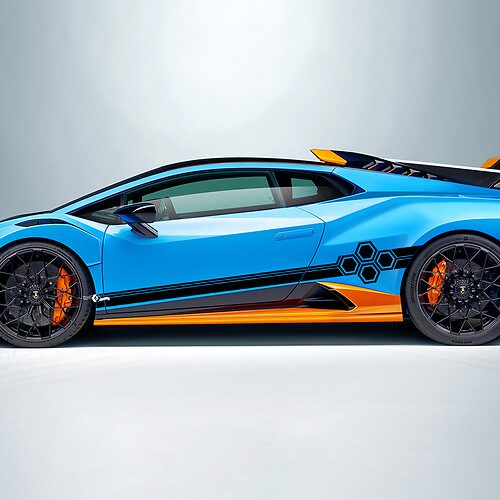 Adesivo in vinile laterale a strisce esagonali per Lamborghini STO
