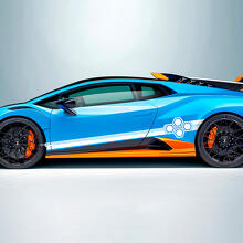 Adesivo in vinile laterale a strisce esagonali per Lamborghini STO
 2