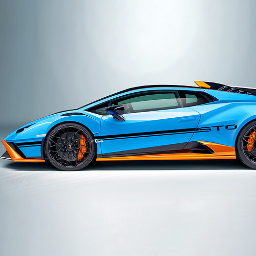 Adesivo grafico in vinile per fiancate a strisce per Lamborghini STO
