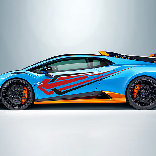 Due colori Adesivo in vinile laterale con strisce tribali per Lamborghini STO 2
