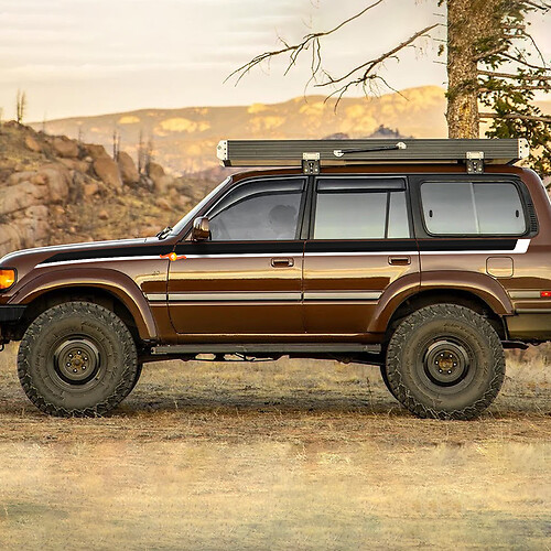 Grafiche a strisce laterali retrò vintage per Toyota Land Cruiser 80 Series
