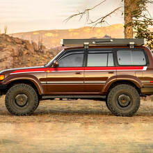 Adesivo in Vinile Vintage a Bande Laterali per Toyota Land Cruiser Serie 80_3