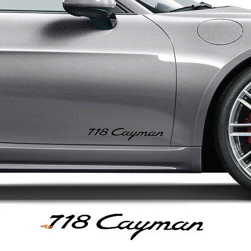 Set di Adesivi in Vinile con Scritta del Marchio per Porte Laterali Porsche 718 Cayman