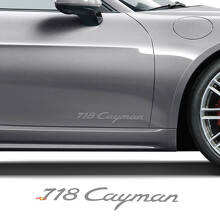 Set di Adesivi in Vinile con Scritta del Marchio per Porte Laterali Porsche 718 Cayman_2