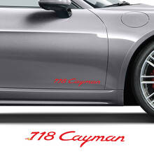 Set di Adesivi in Vinile con Scritta del Marchio per Porte Laterali Porsche 718 Cayman_3