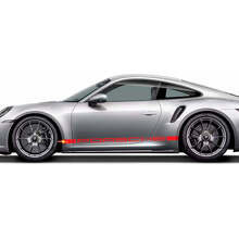 Kit adesivi in vinile striscia sottoporta stile Porsche per Porsche 911 Turbo S 992.2_3