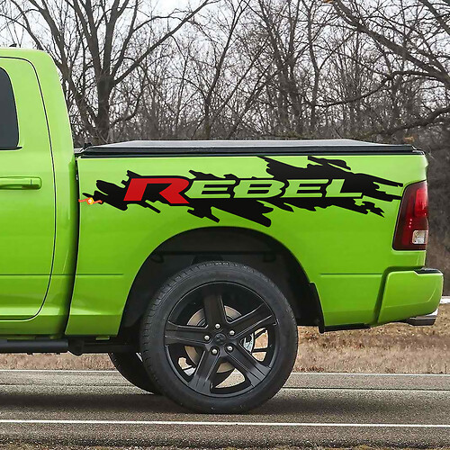Adesivo grafico per fiancata letto Rebel in vinile per Dodge Ram Rebel
