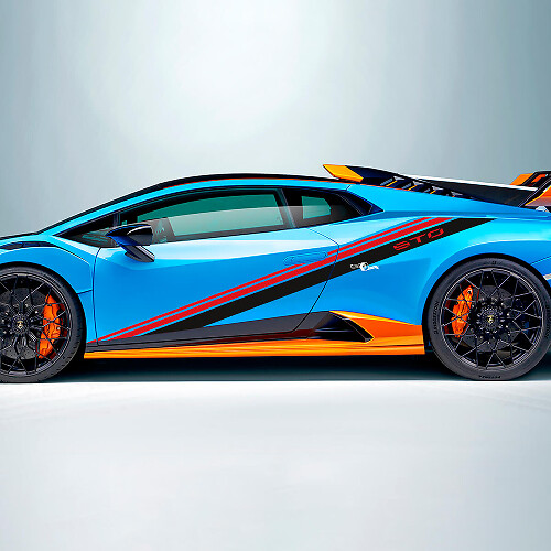 Righe inclinate da corsa Adesivo in vinile laterale Grafica per Lamborghini STO
