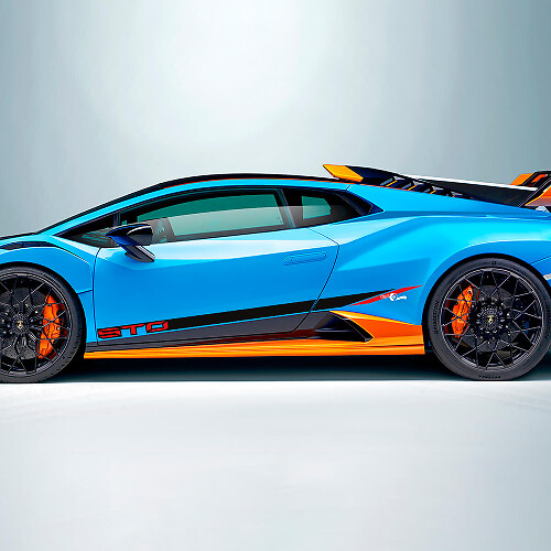 Righe inclinate da corsa Adesivo in vinile laterale Grafica per Lamborghini STO 2
