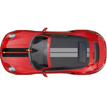 Adesivo adesivo a strisce doppie per il tetto e il cofano per Porsche 911 Turbo S 2026
 3