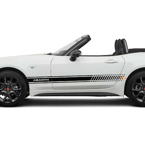 Adesivo Grafica Striscia Laterale da Corsa 2 per Fiat 124 Spider Abarth