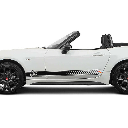 Kit di Adesivi in Vinile Strisce Laterali Racing per Fiat 124 Spider Abarth