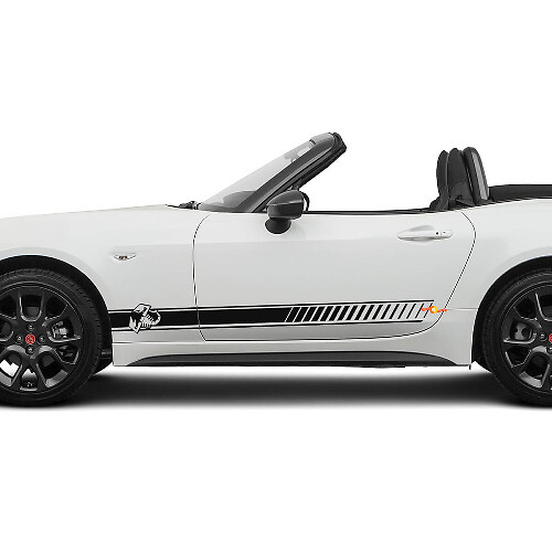 Adesivo grafico a strisce laterali Abarth Racing per Fiat 124 Spider Abarth
