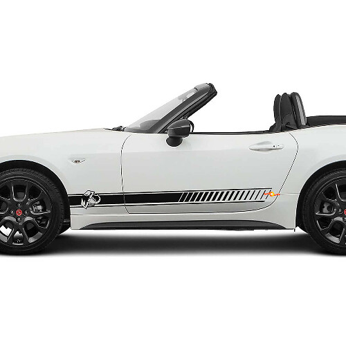 Adesivo grafico a strisce laterali Abarth Racing per Fiat 124 Spider Abarth
