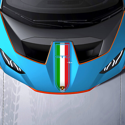 Adesivo in vinile a tre colori per strisce da corsa sul cofano per Lamborghini STO 2
