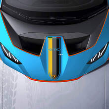 Strisce da Gara Cofano Adesivo in Vinile con Cornice Tricolore per Lamborghini STO 3