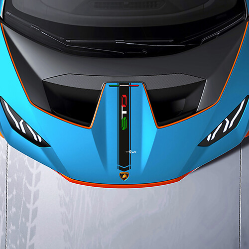 Adesivo in vinile per strisce da corsa centrali sul cofano per Lamborghini STO
