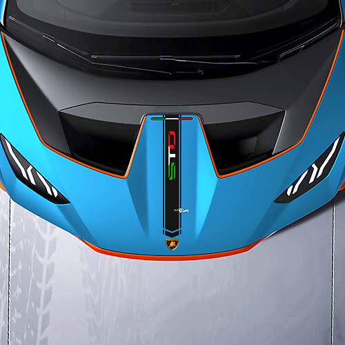 Adesivo in Vinile con Contorno a Strisce Stile Italiano per Cofano Lamborghini Huracán_1