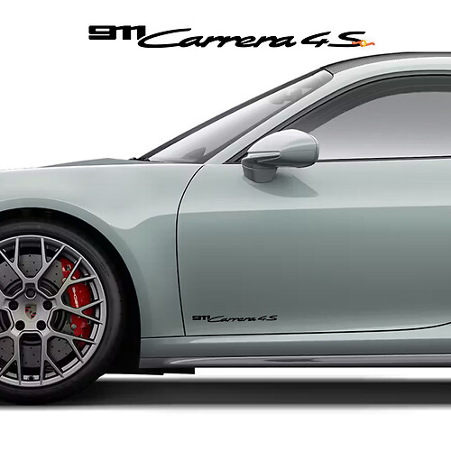 2x Adesivi Decalcomanie Laterali Signature per Porte Porsche 911 Carrera 4G
