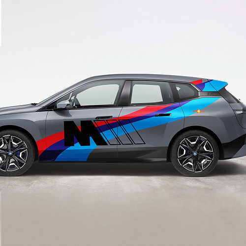 Kit adesivi in vinile da corsa Side iX M per BMW iX
