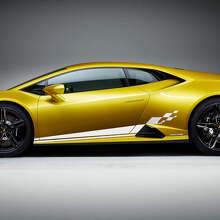Adesivo in vinile a scacchi laterale per Lamborghini Huracan Evo
 2