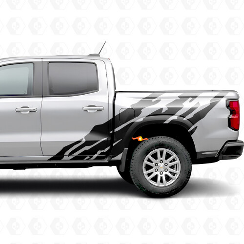 Strisce Viniliche Frastagliate per Portiera e Fianco Cassone per Chevrolet Colorado 3ª Gen 2023-2026