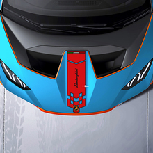 Adesivo in vinile a scacchi da corsa per cofano per Lamborghini STO
 3