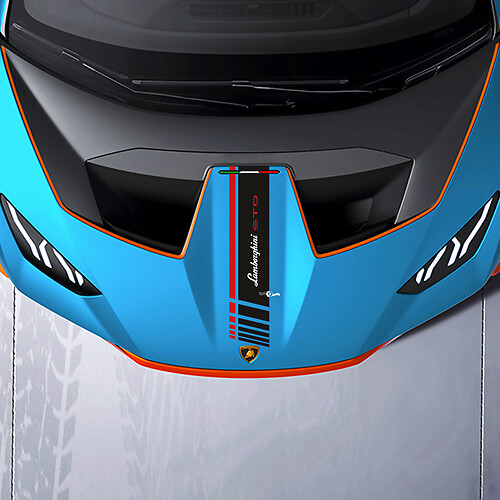Adesivo in vinile a scacchi per cappuccio centrale Racing per Lamborghini STO
