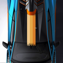 Striscia tricolore sul tetto e parabrezza STO logo Racing Adesivo in vinile Grafica per Lamborghini STO
 2