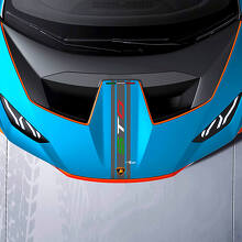 Adesivo in Vinile con Logo STO e Bandiera Italiana a Strisce per Cofano Lamborghini Huracán_2