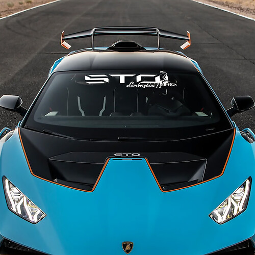 Striscia centrale del cofano logo STO Adesivo in vinile Racing Grafica per Lamborghini STO