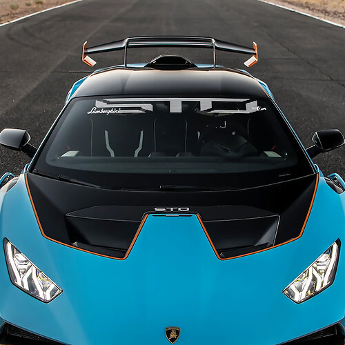 Adesivo in vinile con grafica del logo STO per parabrezza Lamborghini STO 2
 1