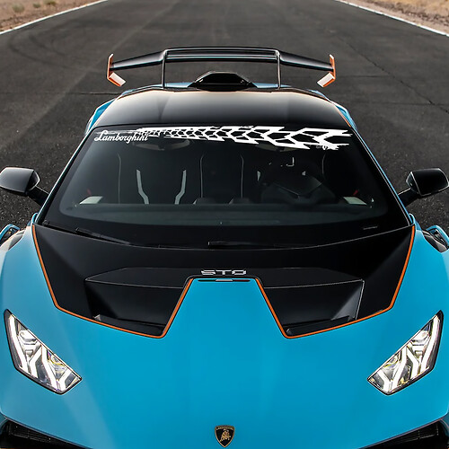 Adesivo in vinile con grafica del logo STO per parabrezza Lamborghini STO 2
 1