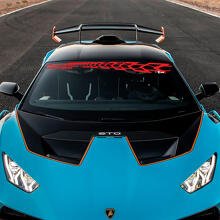 Adesivo in vinile con grafica del logo STO per parabrezza Lamborghini STO 2
 3