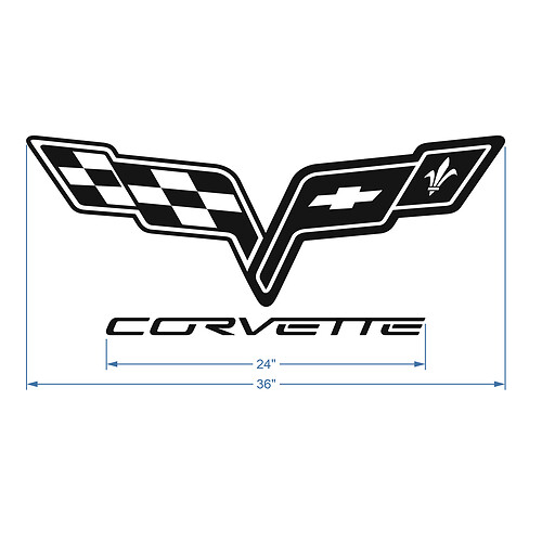 Adesivo in vinile per logo sul cofano della Corvette C6
 1