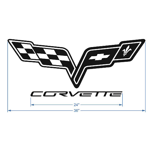 Adesivo Vinile Logo Cofano Corvette