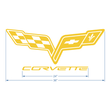 Adesivo in vinile per logo sul cofano della Corvette C6
 2