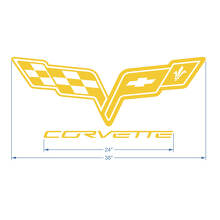 Adesivo in vinile per logo sul cofano della Corvette C6
 2