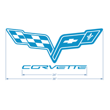 Adesivo in vinile per logo sul cofano della Corvette C6
 3