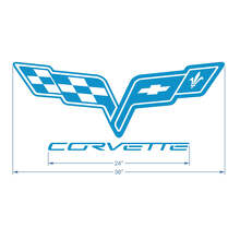 Adesivo in vinile logo cofano Corvette C6 2 3