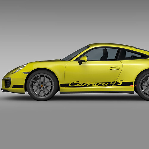 Adesivo adesivo per strisce da corsa sul pannello laterale per Porsche Carrera 4S 2
 1
