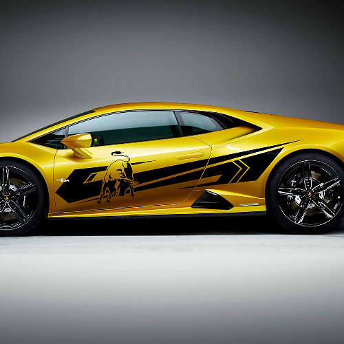 Adesivi Grafici Strisce Laterali Bull in Vinile da Corsa per Lamborghini Huracan Evo