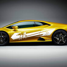 Adesivi Grafici Strisce Laterali Bull in Vinile da Corsa per Lamborghini Huracan Evo 2